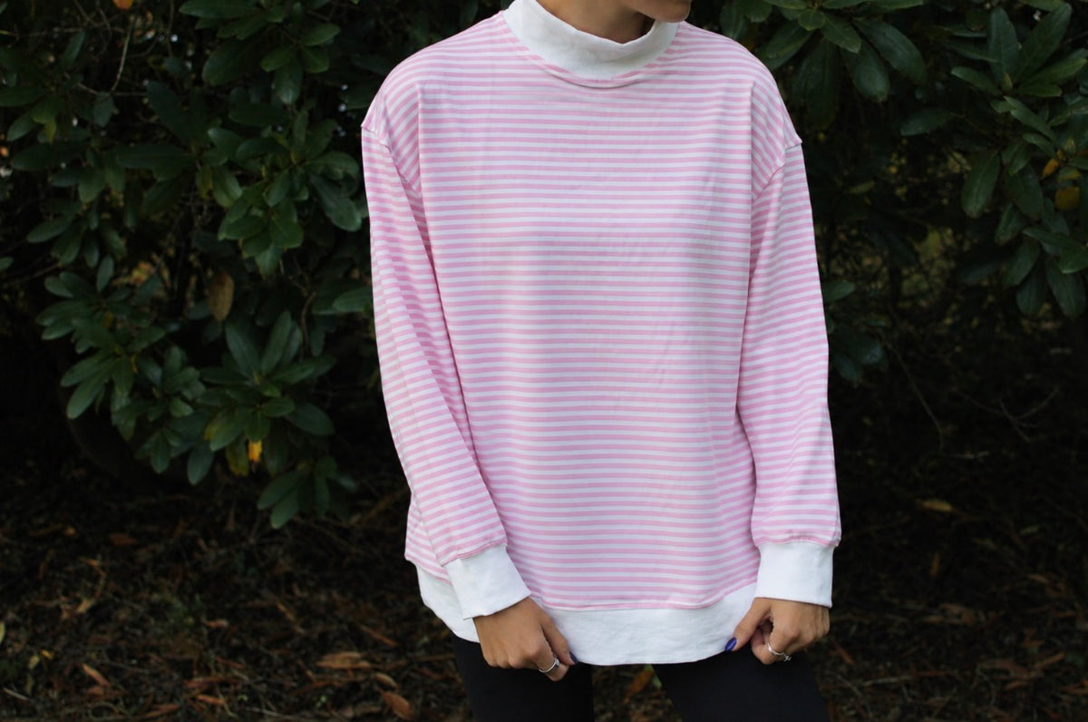 The Cozy in Pink Mock Neck