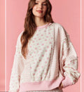 Quilted In Pink Crewneck