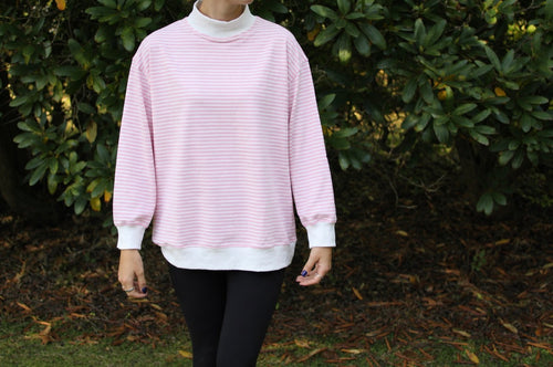 The Cozy in Pink Mock Neck
